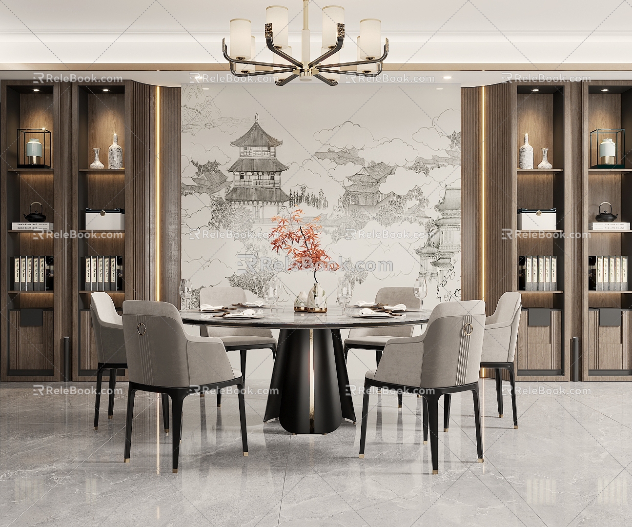 New Chinese Restaurant Guest Restaurant 3d model