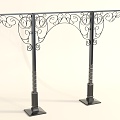 European-style Metal Carved Arch Iron Landscape Rack 3d model