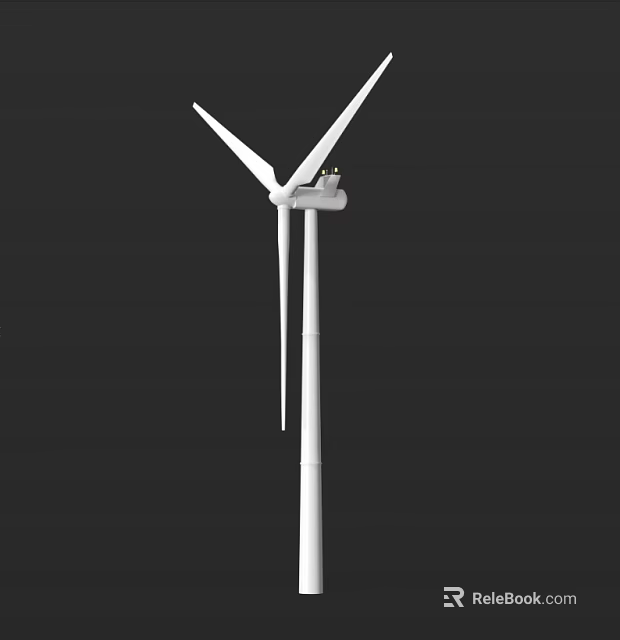 Wind Turbine Industrial Equipment Featuring Tall Structure Three Blades For Efficient Renewable Energy Generation 3d model 
