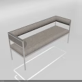 Modern Three-Seater Sofa With Light Gray Textured Fabric And Sleek Silver Metal Frame