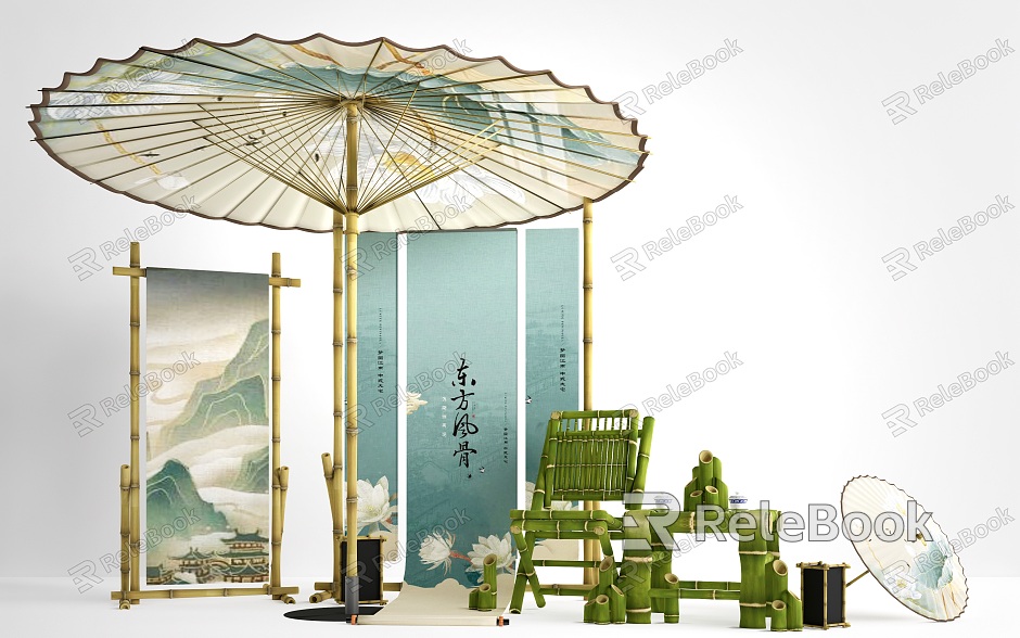 New Chinese-style Beautiful Chen New Chinese-style Outdoor Cards-in Area Outdoor Rest Area Chinese-style Cards model