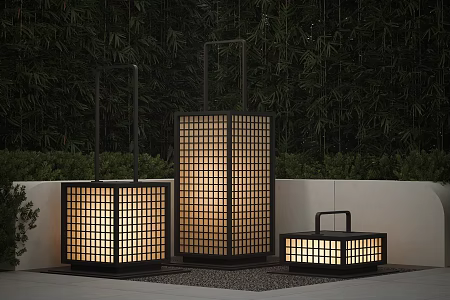 Modern garden lamp outdoor lamp landscape lamp combination lawn lamp camping lamp floor lamp 3d model