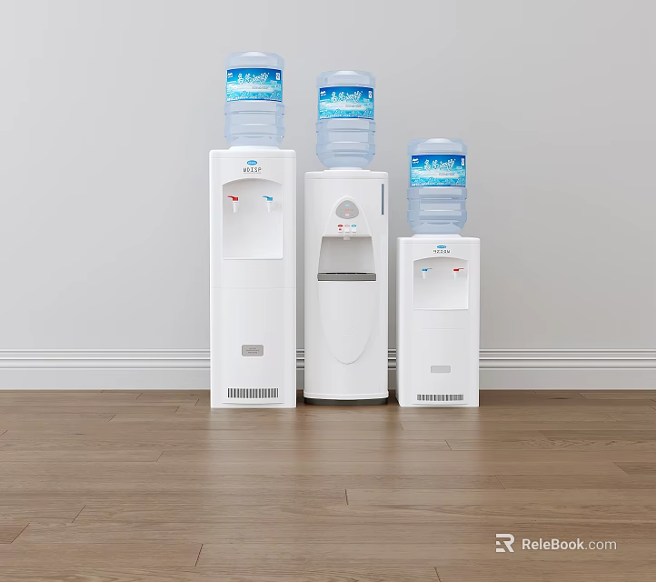 Home Water Dispensers With Various Sizes And Bottled Water For Daily Use 3d model 