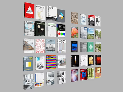 Diverse Creative Books and Magazines Collection with Colorful Covers Neatly Displayed 3d model