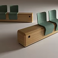 Modern Minimalist Leisure Chairs With Wooden Frame And Light Green Cushions