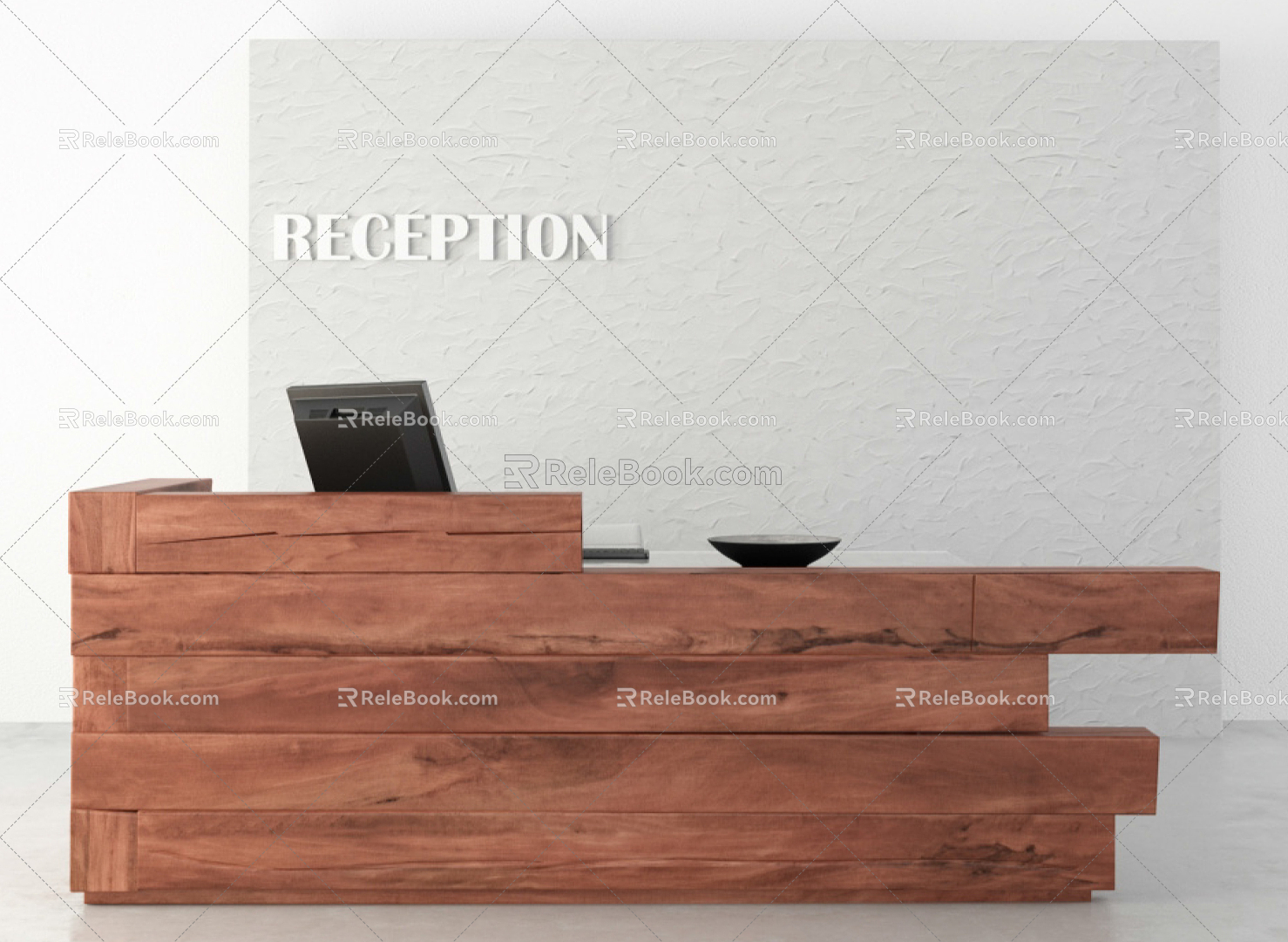 Modern Reception Desk Front Desk 3d model