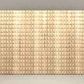 Textured 3D Geometric Pattern Decorative Wall Panel Design in Beige Tone 3d model