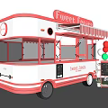Red and White Mobile Food Truck With Fruity Fritters Sign Awning and Balloons