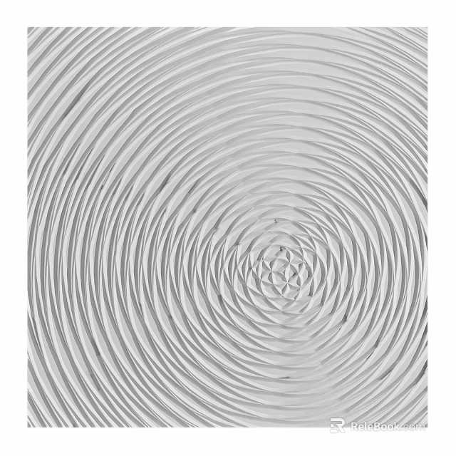 Silver Abstract Texture Design with Concentric Circle Ripples and Intricate Patterns 3d model 