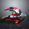 Red And Silver Sporty Motorcycle With Modern Streamlined Design Featuring LED Lights And Alloy Wheels