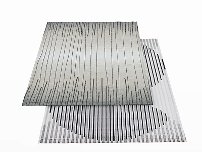 Abstract Paintings Featuring Vertical Stripes And Circular Patterns In Gray White Tones 3d model