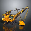Yellow Crawler Excavator With Long Boom And Heavy Duty Bucket For Construction Work