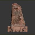 Unique Red Stone Artwork Placed On Pink Wooden Base Stand