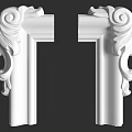 Decorative White Carved Corner Moldings With Ornate Design For Architectural Decoration