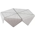 Modern Wooden Hexagonal Dining Table With Geometric Modular Design And Natural Wood Grain