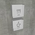 Public Facility Illuminated Signs Featuring Utensil Icons And Coffee Cup For Dining Areas