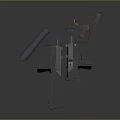 Tactical Handgun Weapon With Silencer Magazines And Accessories On Dark Surface 3d model