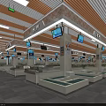 Modern Supermarket Grocery Section With Fresh Produce Counters Ceiling Screens And Bright Design
