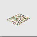 Colorful Plastic Toy Airplane in Scattered Letters Numbers Toys Arrangement