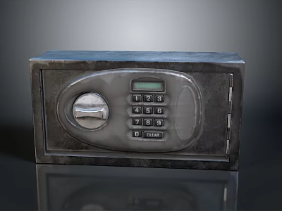 Sturdy Metal Home Safe With Digital Keypad LCD Display And Secure Lock Design 3d model