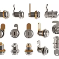 Different Types of Metal Lock Hardware Featuring Assorted Shapes And Mechanisms