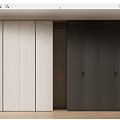 Modern Light And Dark Wardrobe With Minimalist Design Flat Panel Doors And Round Handles