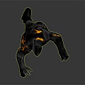 Lava Monster Mythical Creature Character With Black Body And Orange Lava Veins