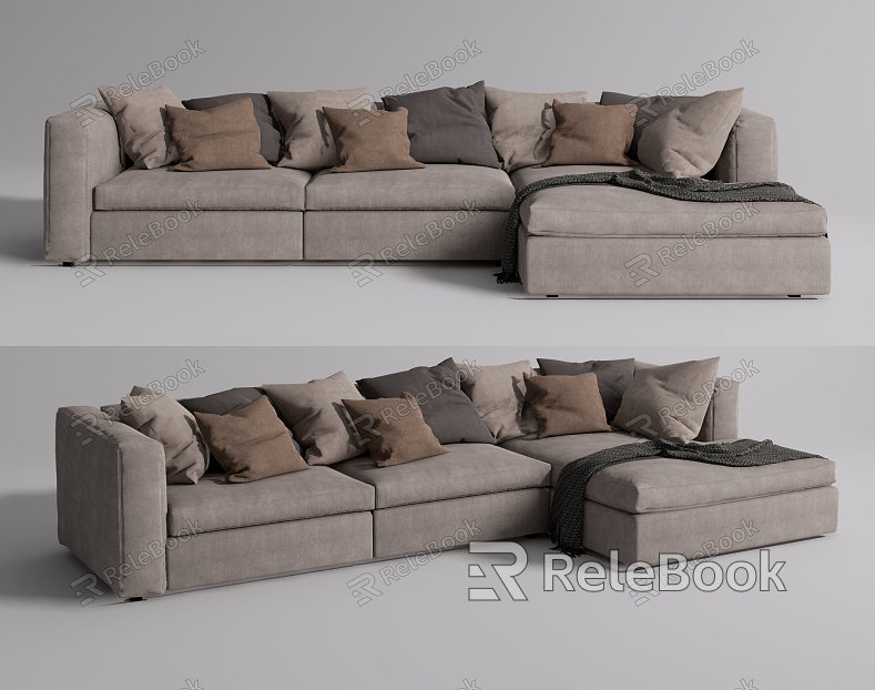 Modern corner sofa multiplayer sofa model