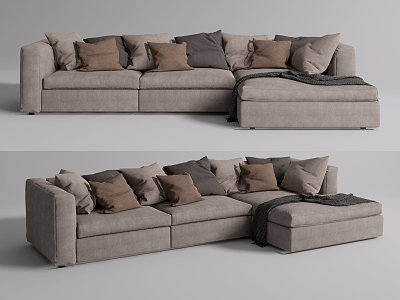 Modern corner sofa multiplayer sofa model