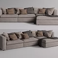 Modern corner sofa multiplayer sofa 3d model