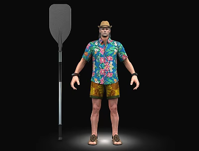 Man Man Beach Vacation Leisure Boating 3d model