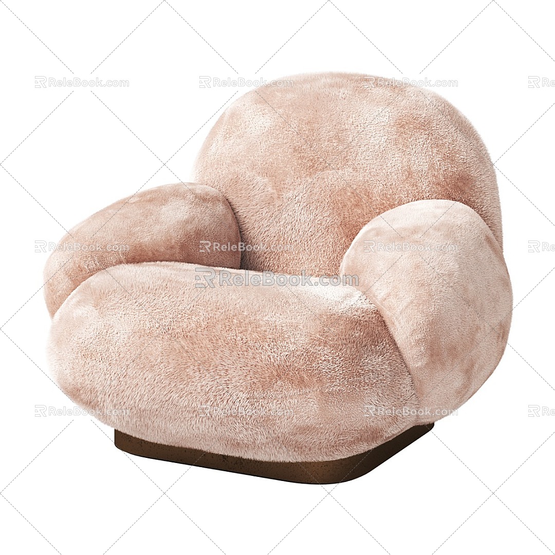 Modern Simple Single Casual Sofa 3d model