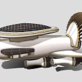 Futuristic White Aircraft With Unique Tail And Solar Panel 3d model