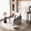 New Chinese-style Single Sofa 3d model