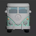 Modern bus minibus minivan driverless bus school bus 3d model