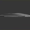 Silver Geometric Metal Armor Piece With Streamlined Cut Surfaces And Futuristic Design