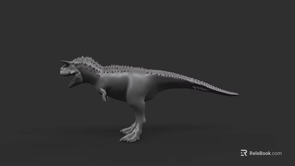Realistic 3D Model of Reptile Dinosaur With Spikes Open Mouth and Detailed Skin Texture 3d model 