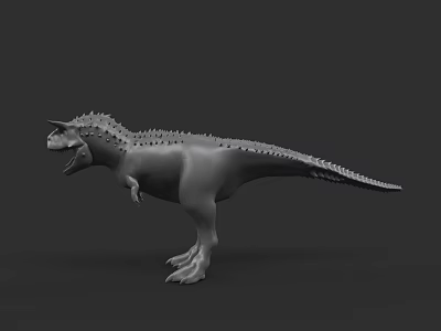 Realistic 3D Model of Reptile Dinosaur With Spikes Open Mouth and Detailed Skin Texture 3d model