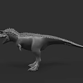 Realistic 3D Model of Reptile Dinosaur With Spikes Open Mouth and Detailed Skin Texture