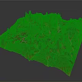 Detailed Topographic Landscape Model With Rugged Mountain Peaks And Natural Texture
