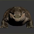 Crocodile 3D Model With Open Mouth Sharp Teeth And Realistic Scales On Gray Background