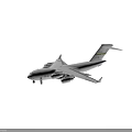US Air Force C17 Globemaster III Military Transport Aircraft with Four Engines and Tail Fin