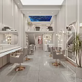 Elegant Modern Beauty Hair Salon Interior Design With Glass Front Styling Chairs And Mirrors