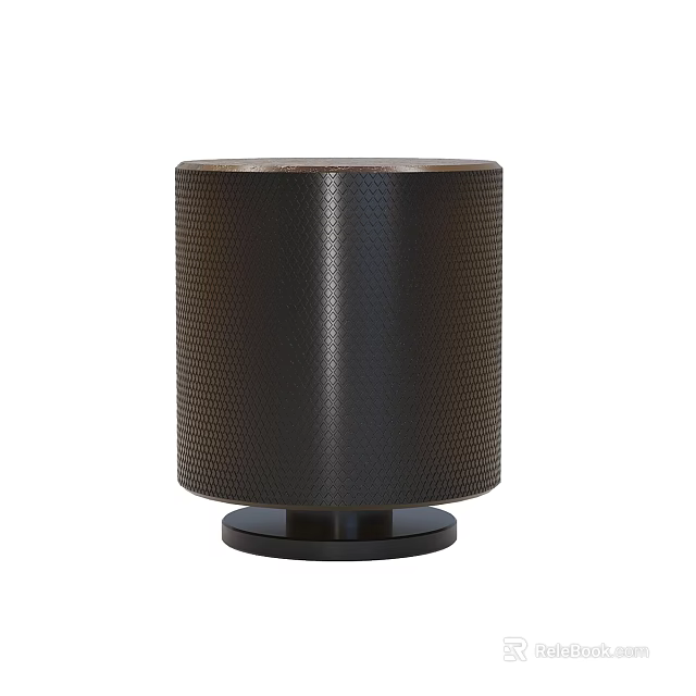 Black Cylindrical Door Handle With Honeycomb Texture And Black Base Design 3d model 