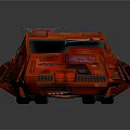 Red Futuristic Sci Fi Vehicle With Sleek Exterior And Unique Structural Design 3d model