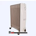 Portable Electric Radiator Heater With Adjustable Control Knobs Fins And Wheels 3d model