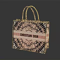 Christian Dior Stylish Pink Black Tie Dye Handbag with Dual Handles