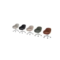 Modern Olive Green Upholstered Adjustable Swivel Desk Chair With Sturdy Rolling Wheels For Home Office