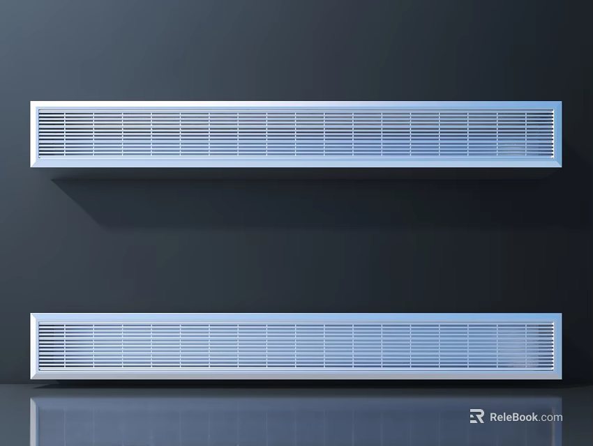Modern Wall Mounted Air Conditioner Vents In Sleek Home Interior Design 3d model 