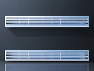 Modern Wall Mounted Air Conditioner Vents In Sleek Home Interior Design 3d model